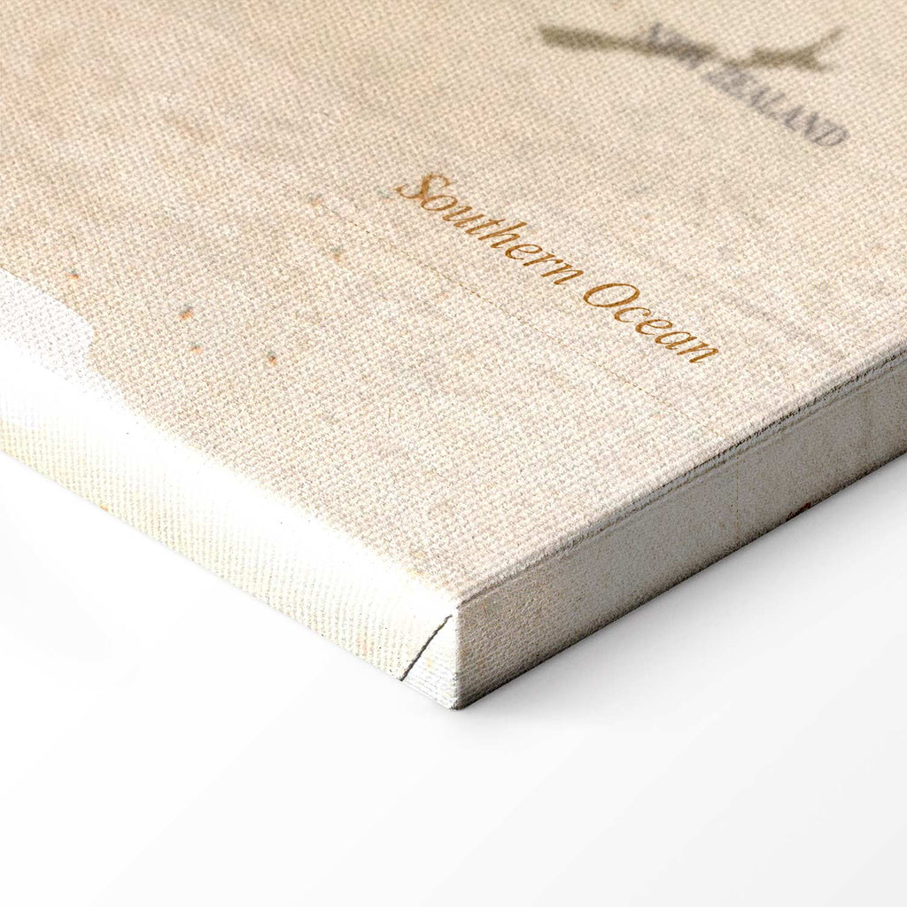 Beige World Map Canvas Print