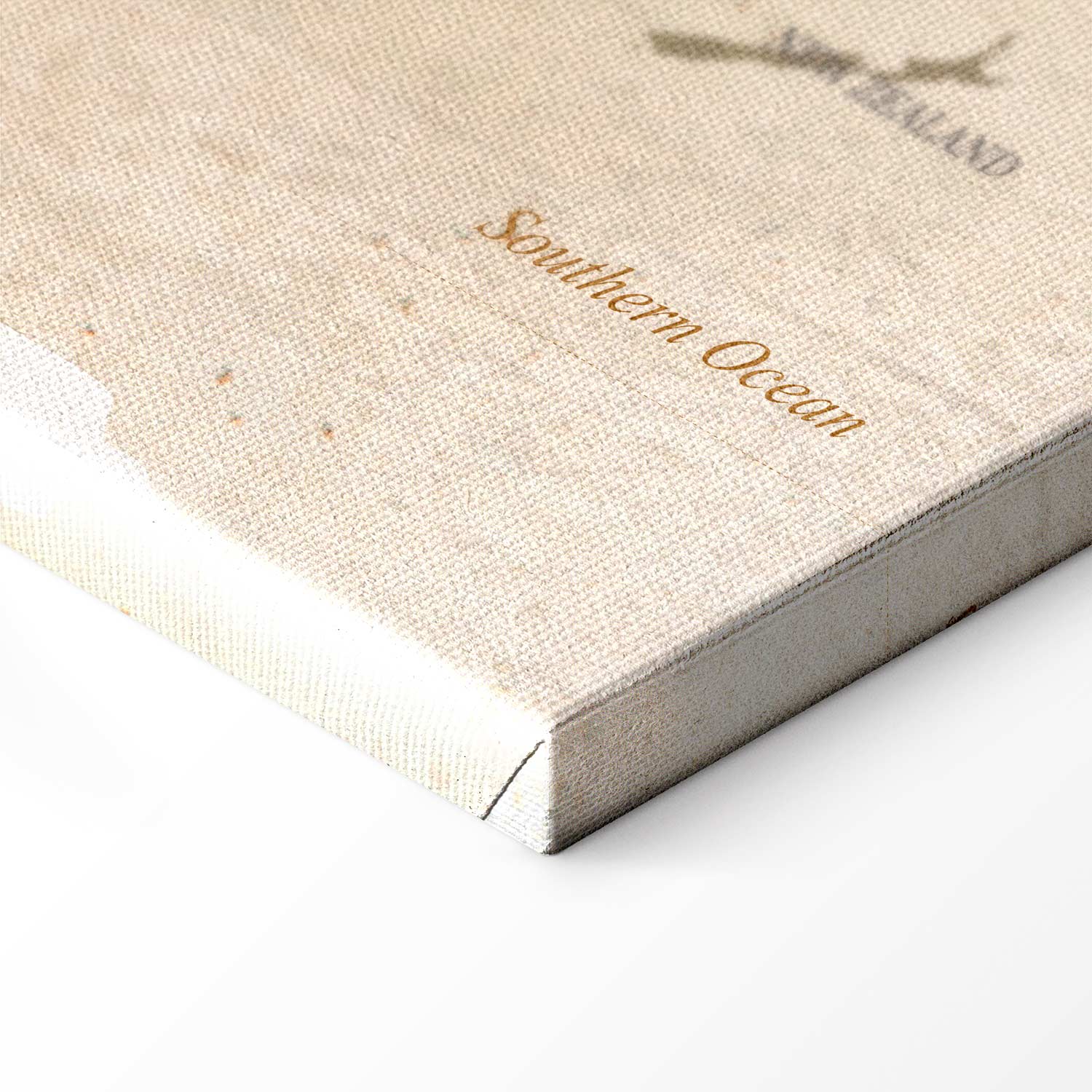 Beige World Map Canvas Print