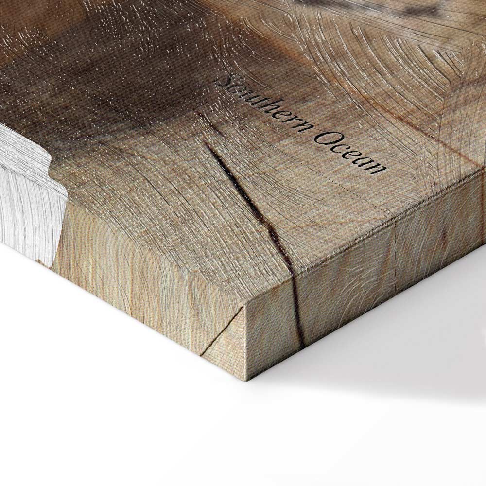 Wooden Mosaic World Map Canvas Print