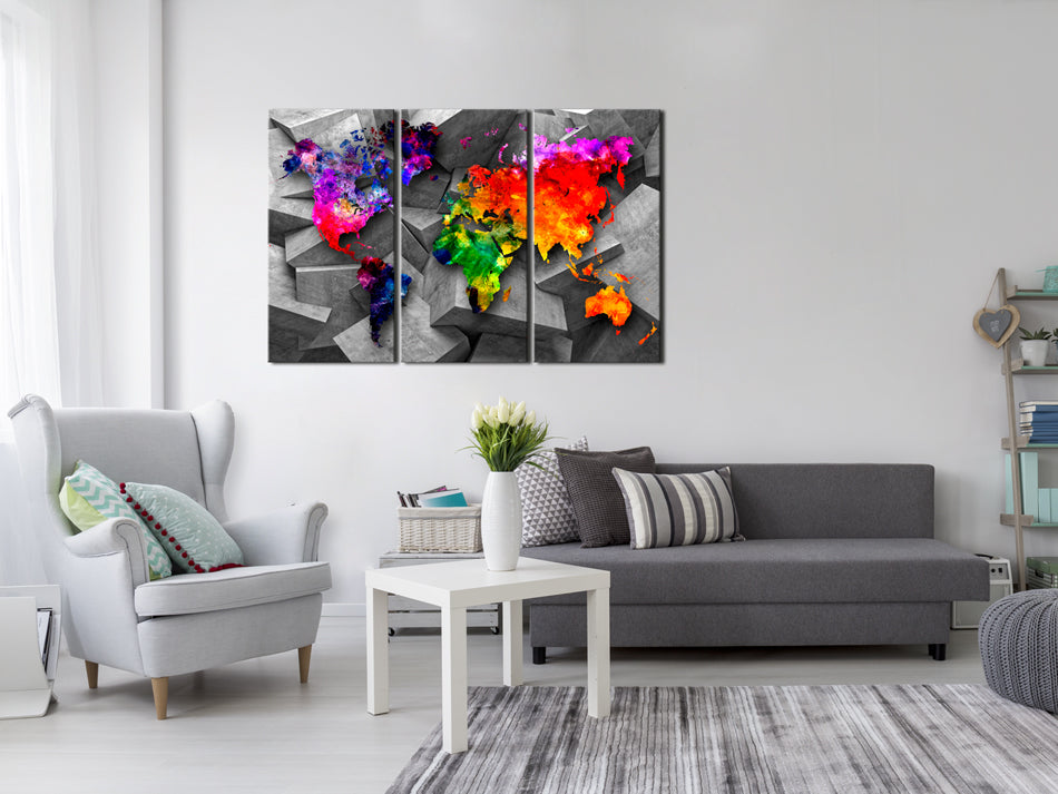 Colorful 3D World Map Decorative Pinboard