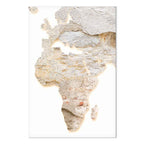 Abstract Africa Map Textured Vertical Canvas Print