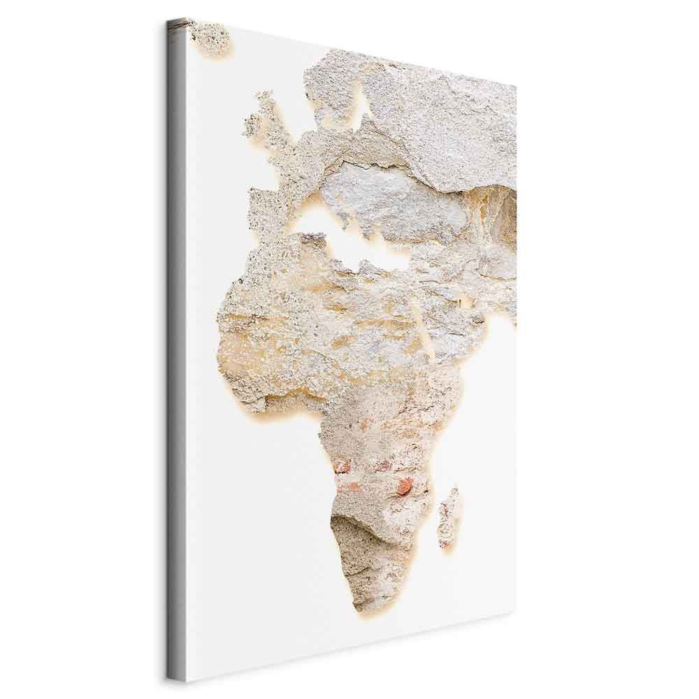 Abstract Africa Map Textured Vertical Canvas Print