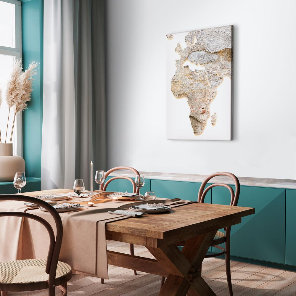 Abstract Africa Map Textured Vertical Canvas Print