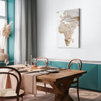 Abstract Africa Map Textured Vertical Canvas Print