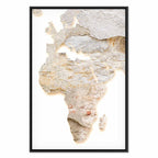 Abstract Africa Map Textured Vertical Canvas Print