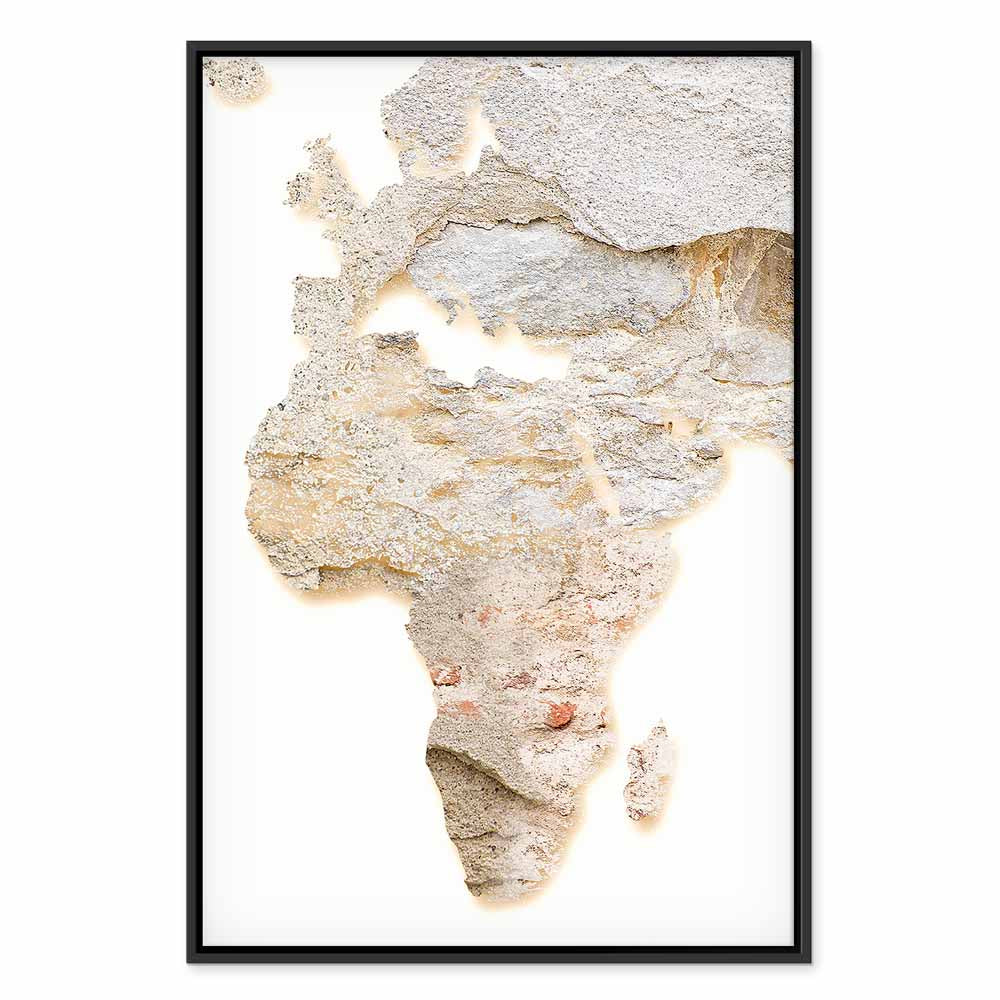 Abstract Africa Map Textured Vertical Canvas Print