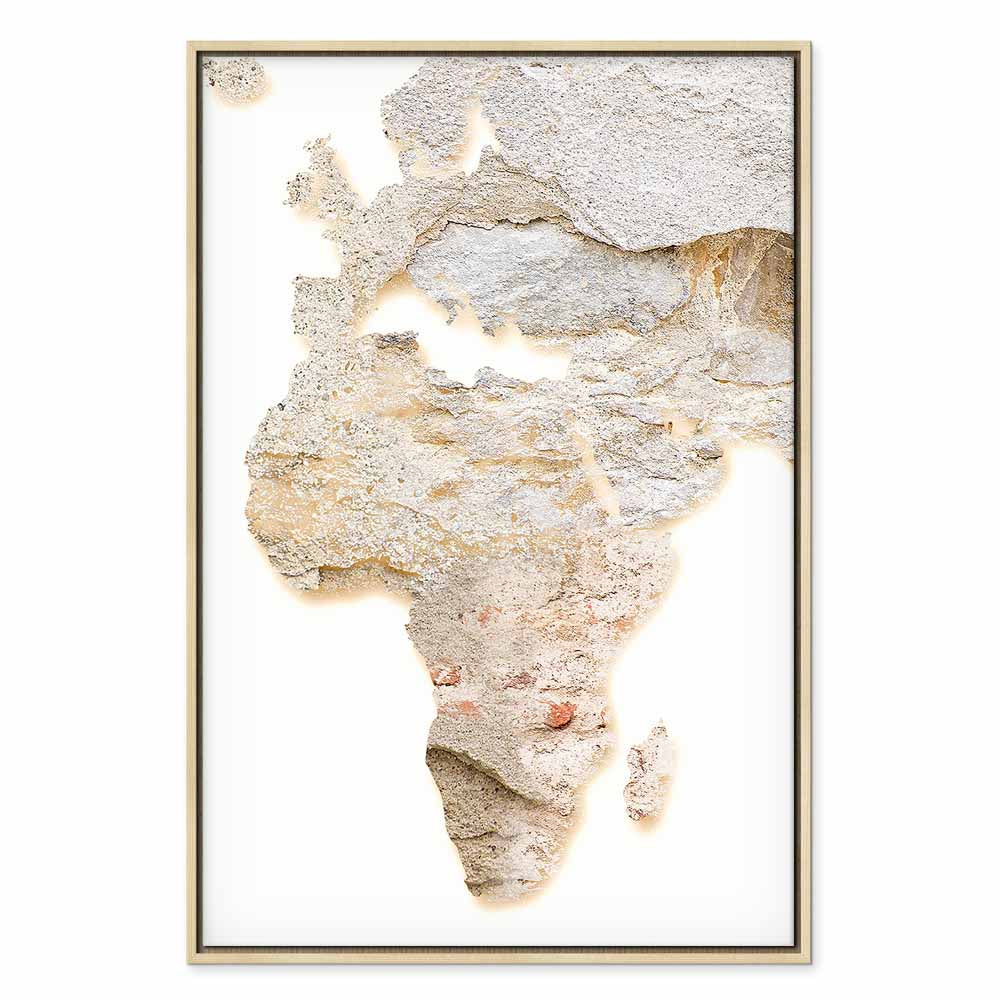 Abstract Africa Map Textured Vertical Canvas Print