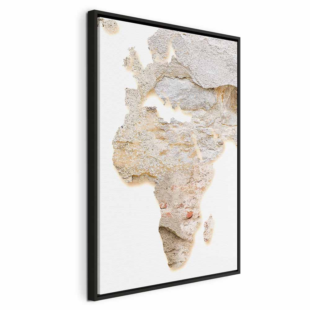 Abstract Africa Map Textured Vertical Canvas Print