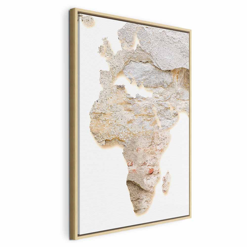 Abstract Africa Map Textured Vertical Canvas Print