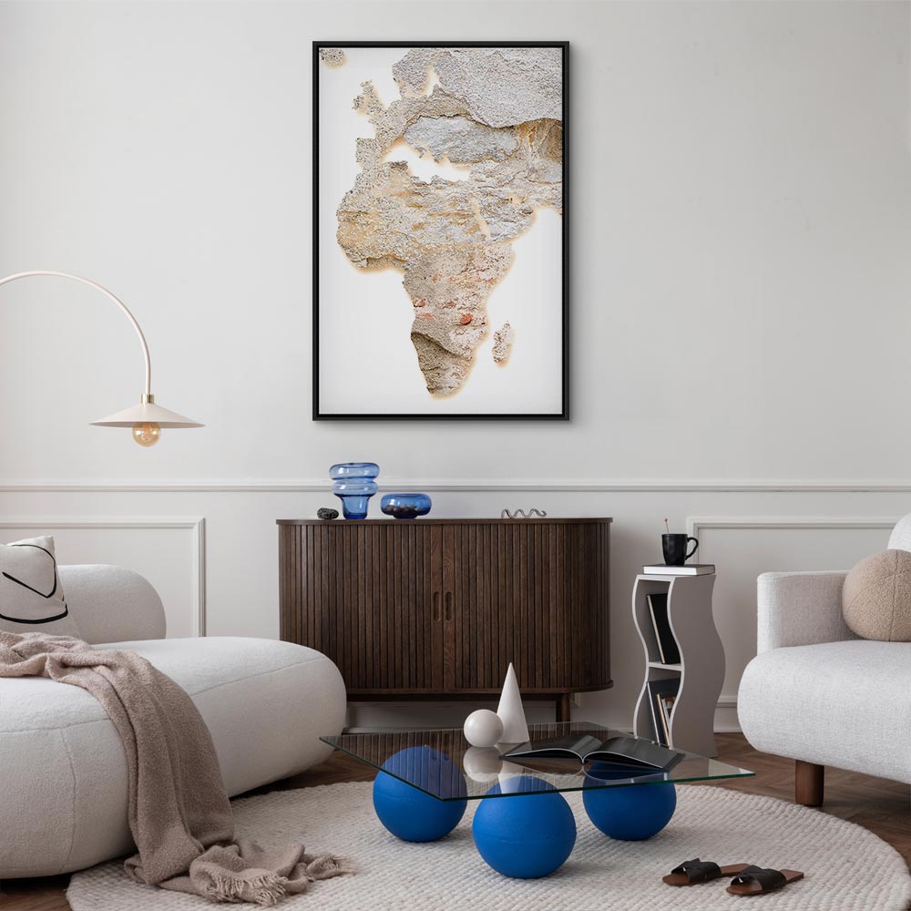 Abstract Africa Map Textured Vertical Canvas Print