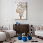 Abstract Africa Map Textured Vertical Canvas Print