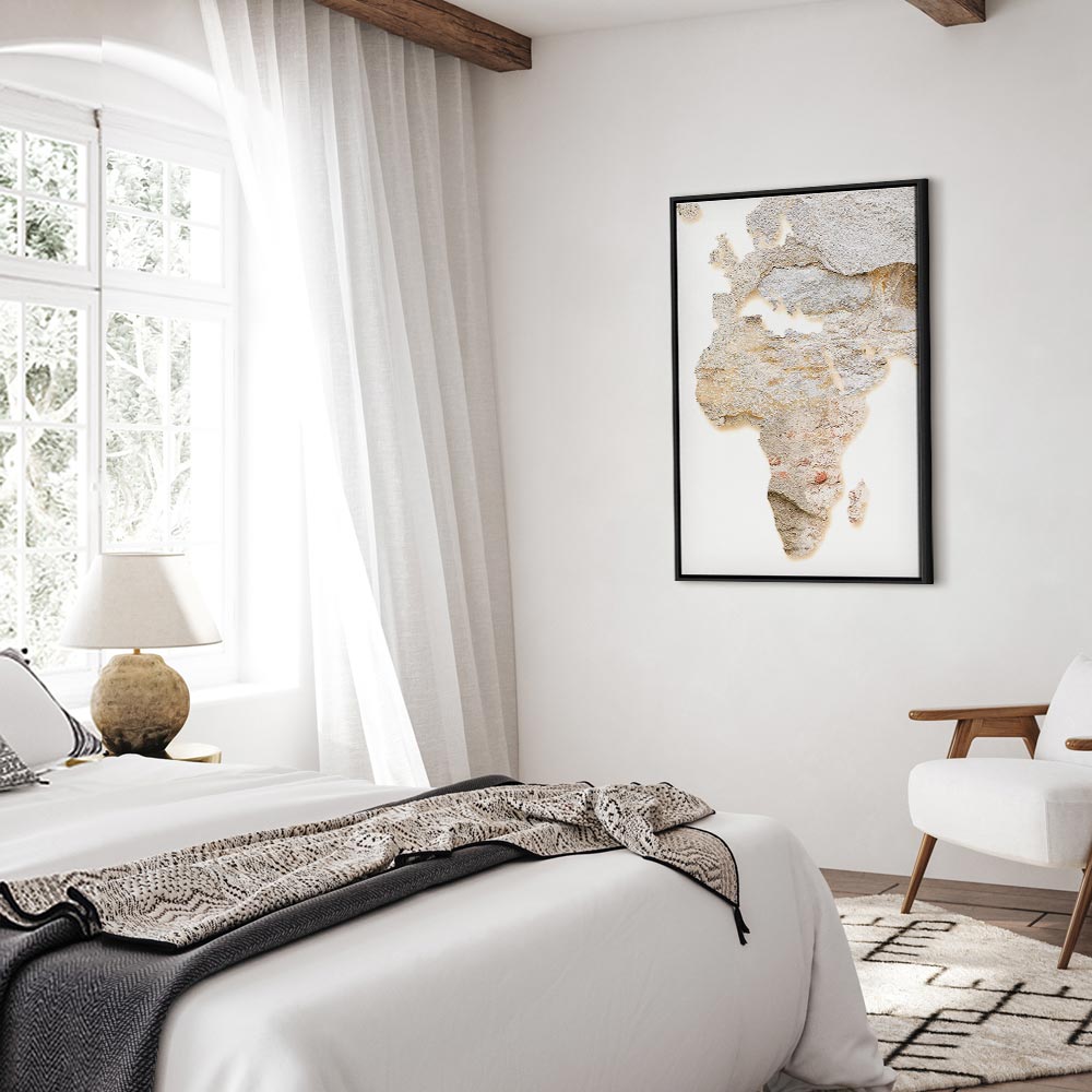 Abstract Africa Map Textured Vertical Canvas Print