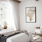 Abstract Africa Map Textured Vertical Canvas Print