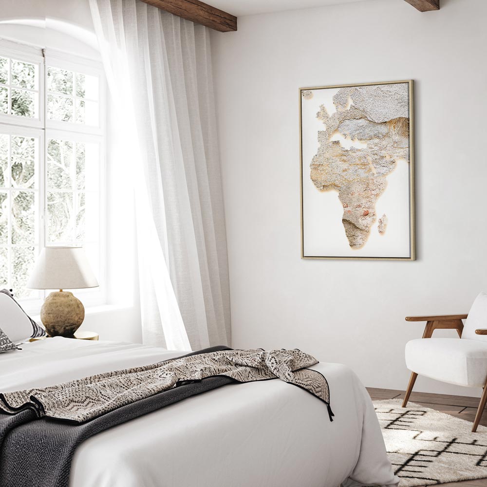 Abstract Africa Map Textured Vertical Canvas Print