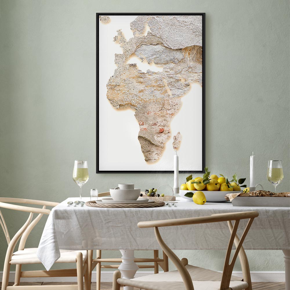 Abstract Africa Map Textured Vertical Canvas Print