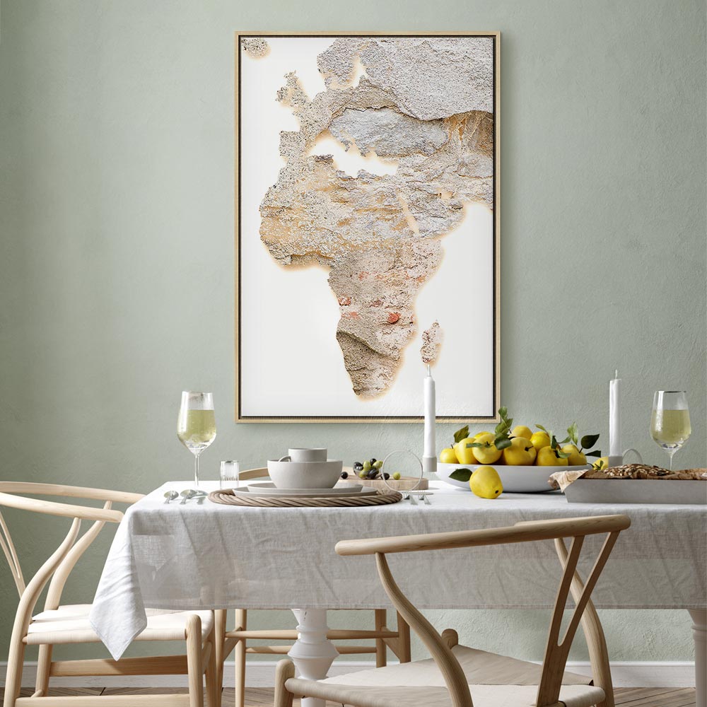 Abstract Africa Map Textured Vertical Canvas Print