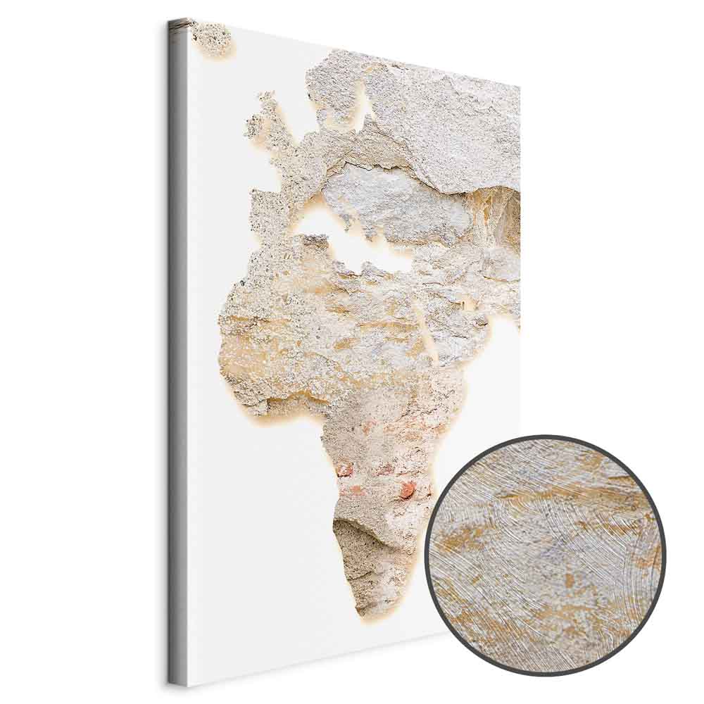 Abstract Africa Map Textured Vertical Canvas Print