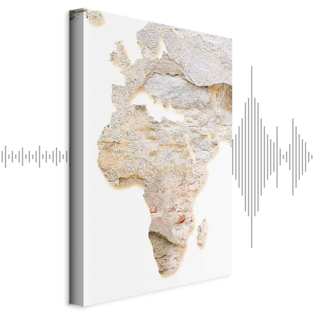 Abstract Africa Map Textured Vertical Canvas Print