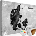 Denmark City Map Scandinavian Decorative Pinboard