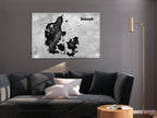 Denmark City Map Scandinavian Decorative Pinboard