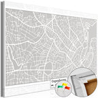 Copenhagen Map City Decorative Pinboard