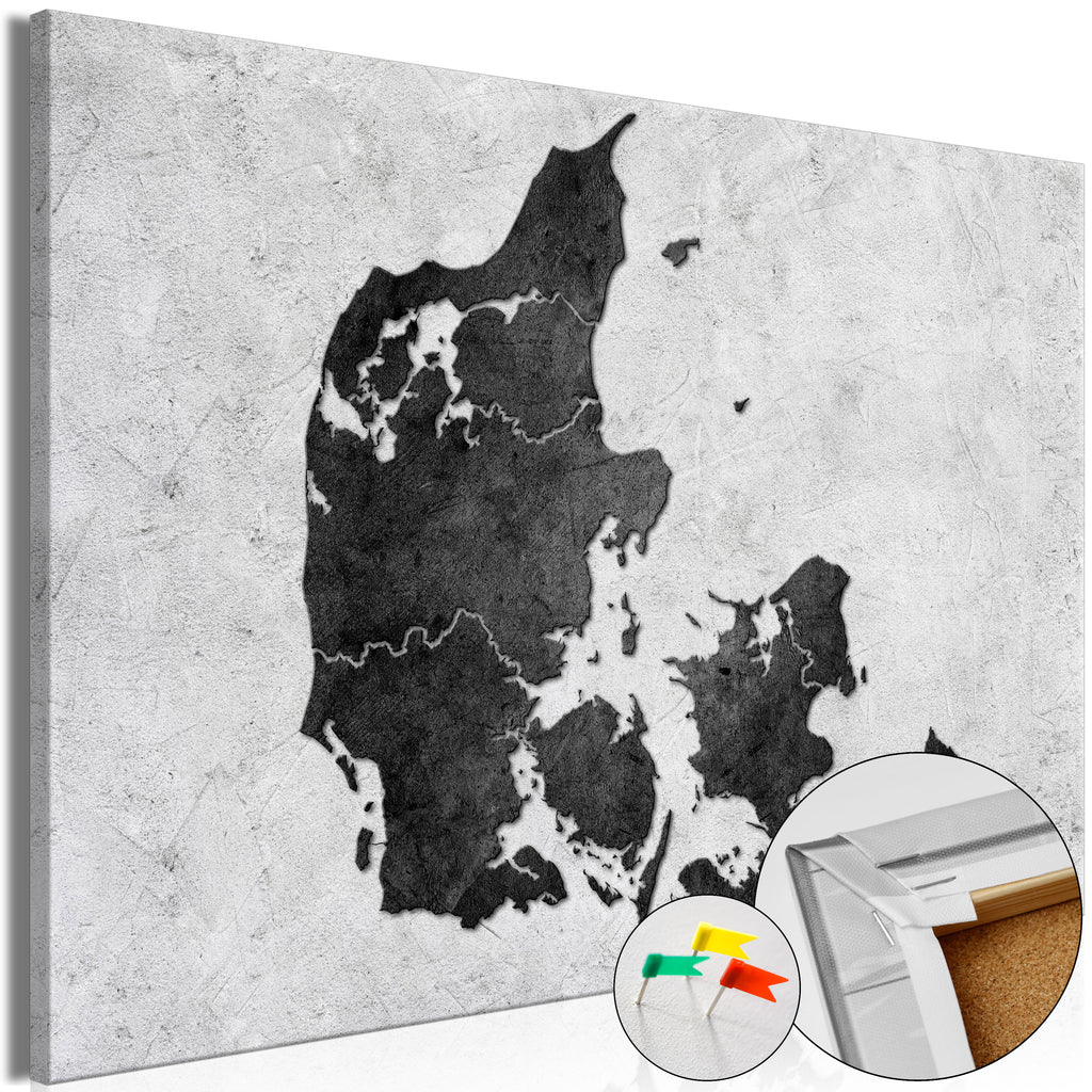 Denmark Map Stone Decorative Pinboard