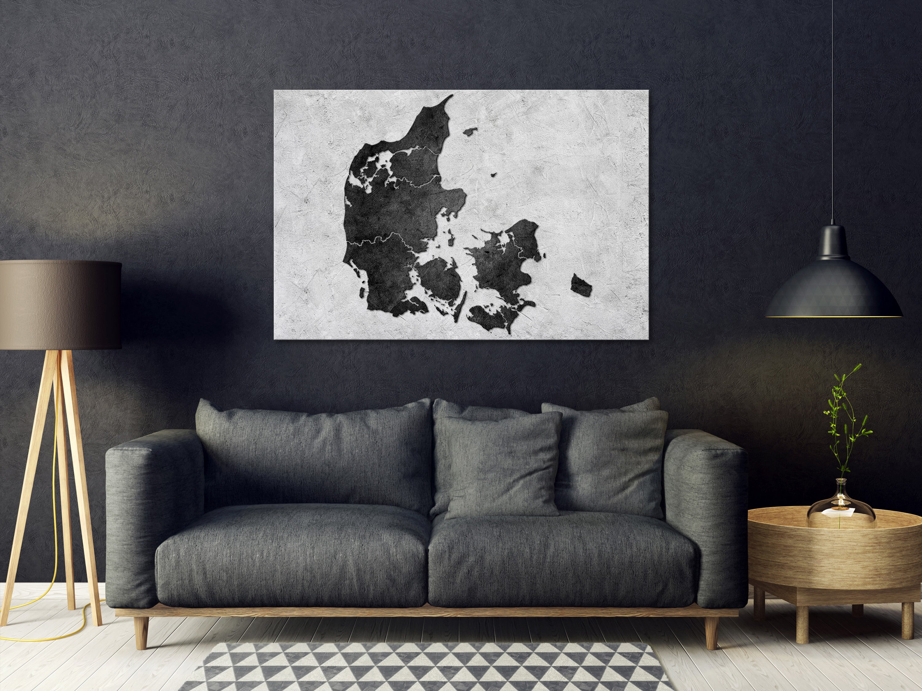 Denmark Map Stone Decorative Pinboard