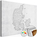 Geometric Denmark Map Abstract Decorative Pinboard
