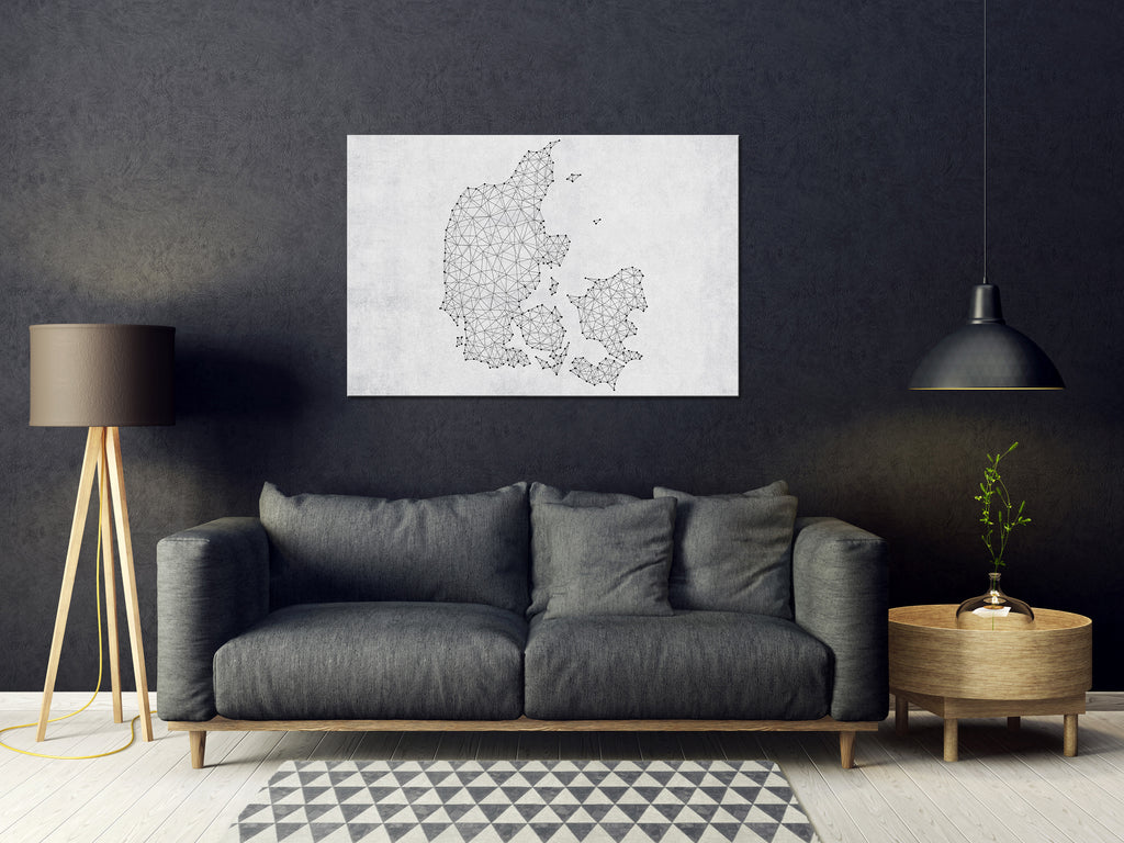 Geometric Denmark Map Abstract Decorative Pinboard