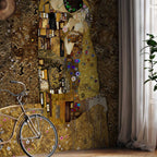 Golden Silhouette Couple Romantic Wall Mural