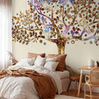 Golden Tree Abstract Wall Mural