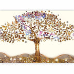 Golden Tree Abstract Wall Mural