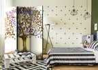 Golden Tree Abstract 3-Panel Room Divider