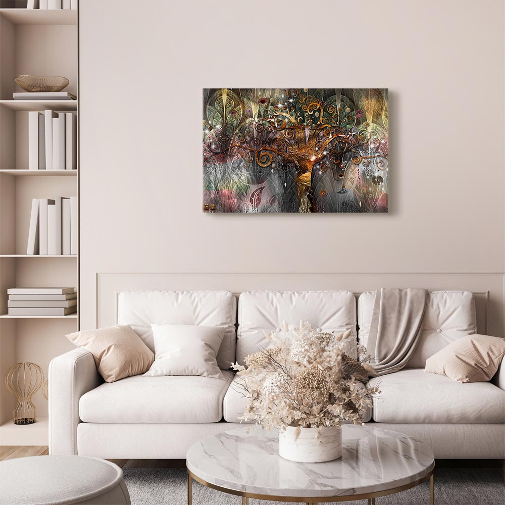 Abstract Gold Tree Nature Canvas Print