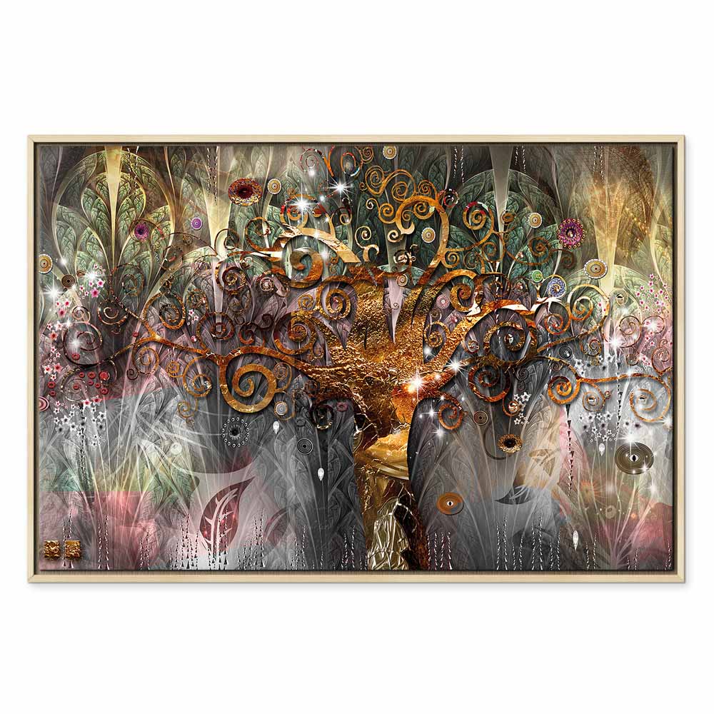 Abstract Gold Tree Nature Canvas Print
