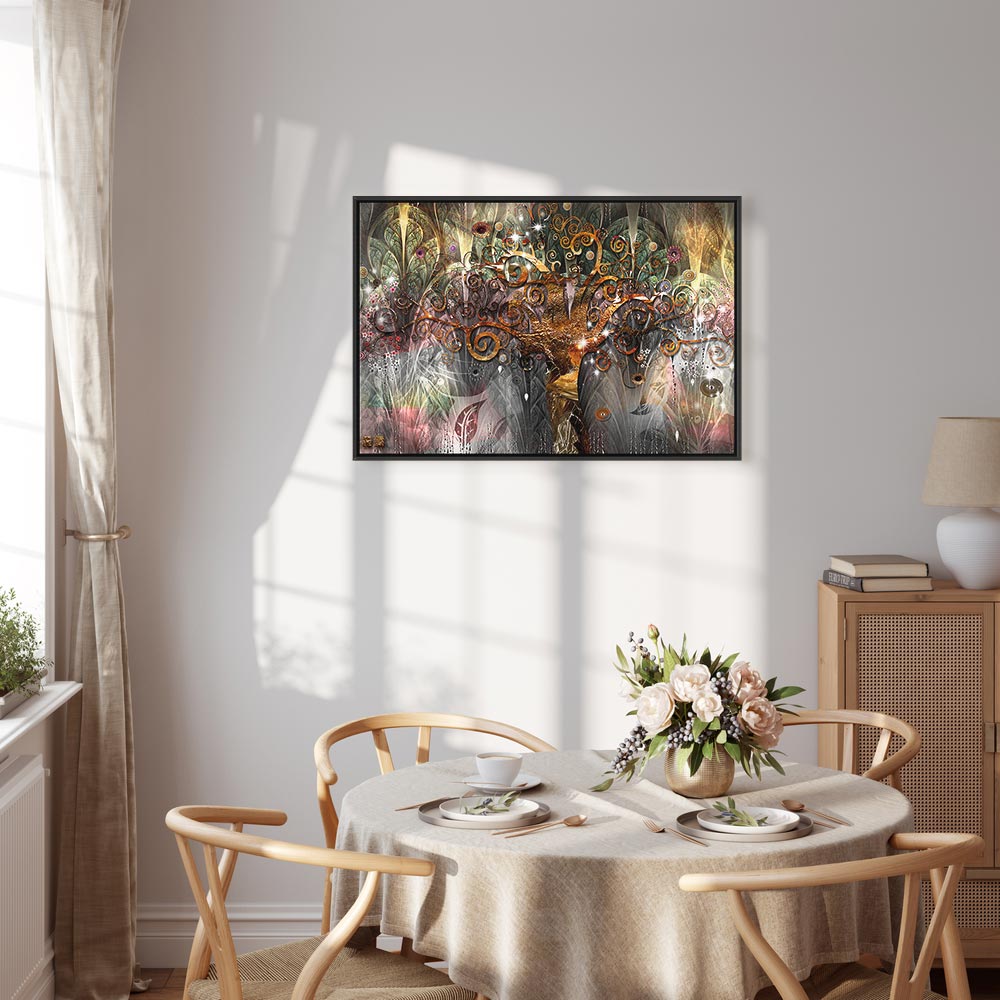 Abstract Gold Tree Nature Canvas Print