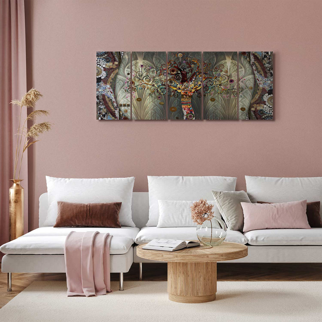 Abstract Tree of Life Multicolor Canvas Print