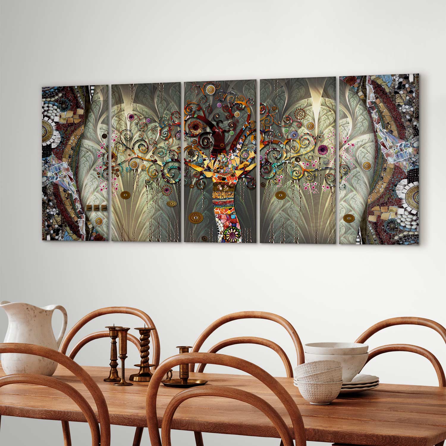 Abstract Tree of Life Multicolor Canvas Print