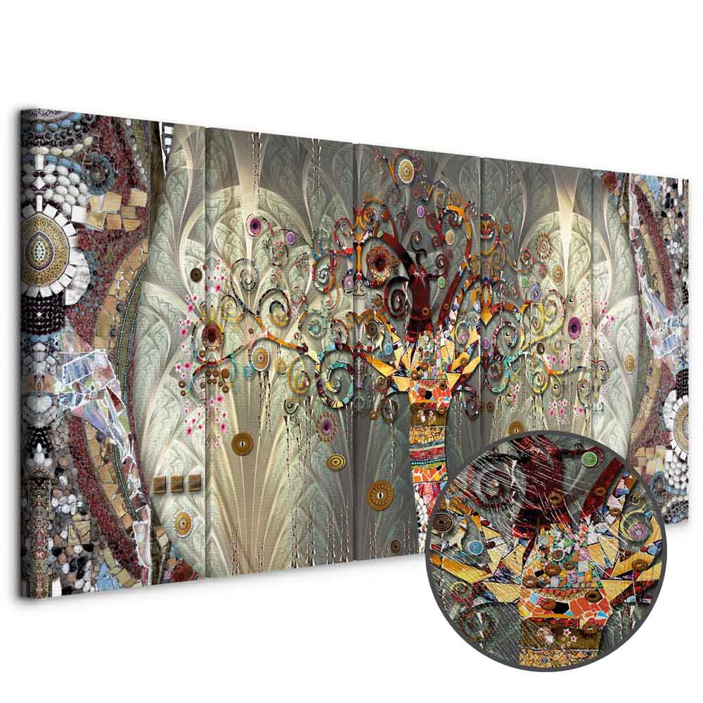 Abstract Tree of Life Multicolor Canvas Print