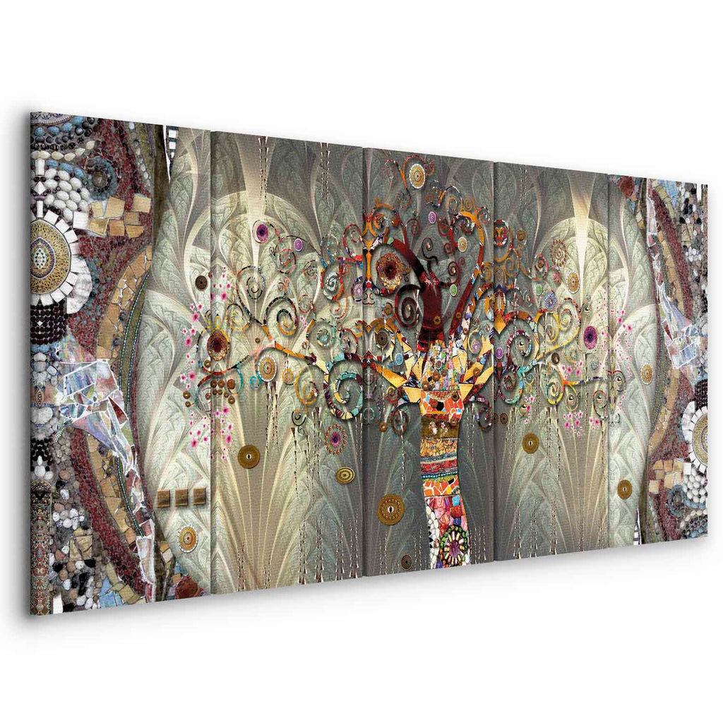 Abstract Tree of Life Multicolor Canvas Print