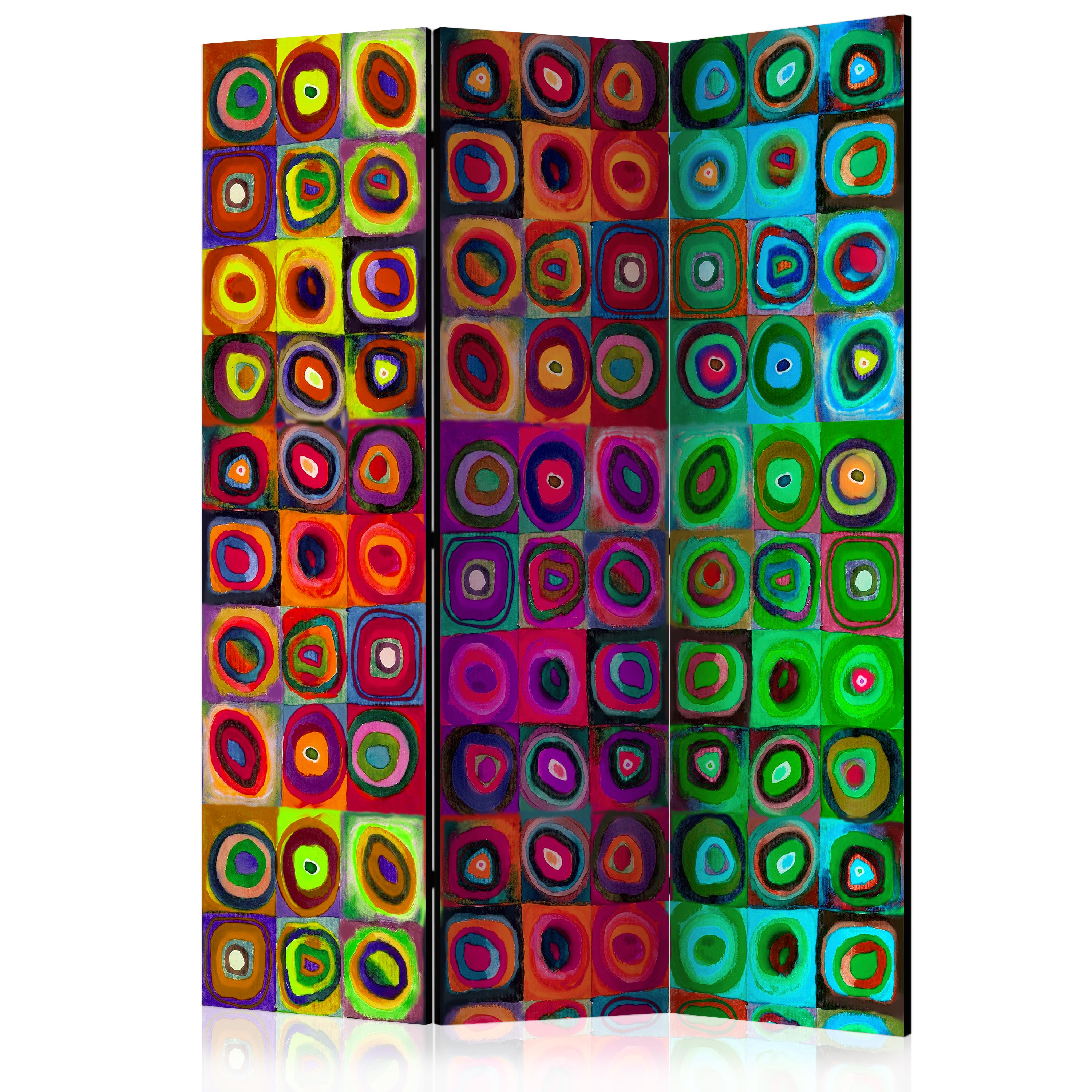 Colorful Geometric Abstract 3-Panel Room Divider