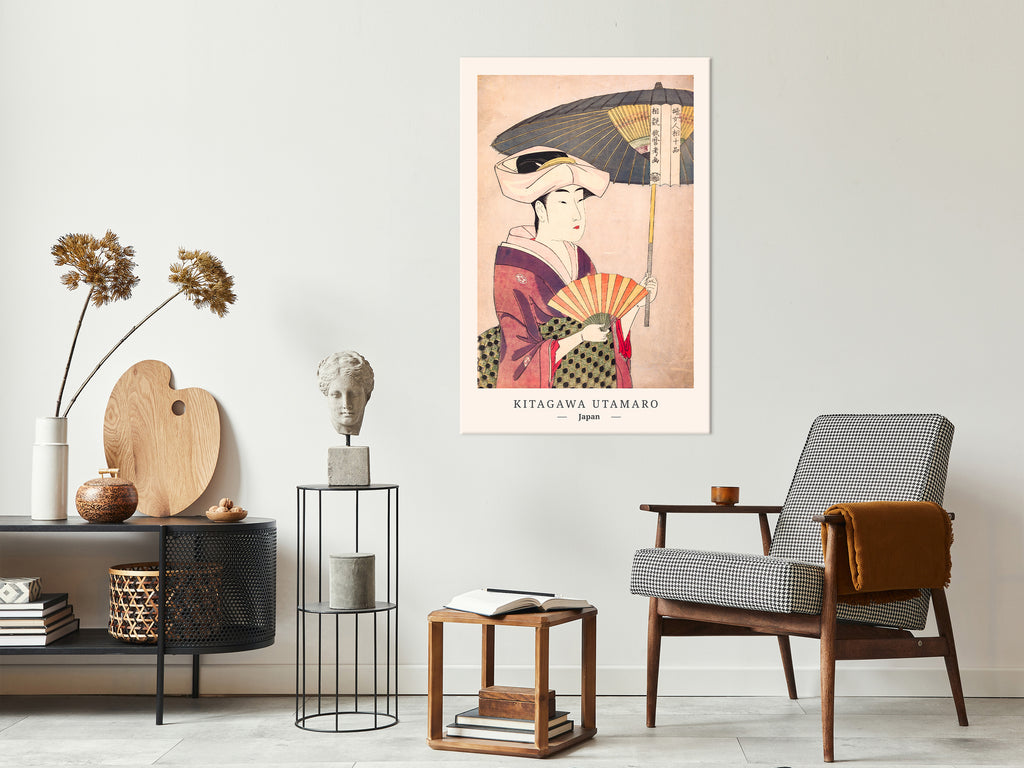Canvas Print Vertical - Woman With an Umbrella