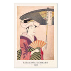 Colorful Woman With Umbrella Oriental Canvas Print
