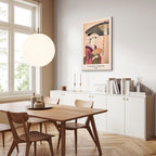 Colorful Woman With Umbrella Oriental Canvas Print