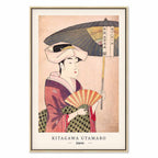Colorful Woman With Umbrella Oriental Canvas Print