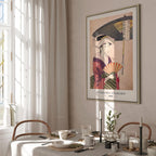 Colorful Woman With Umbrella Oriental Canvas Print