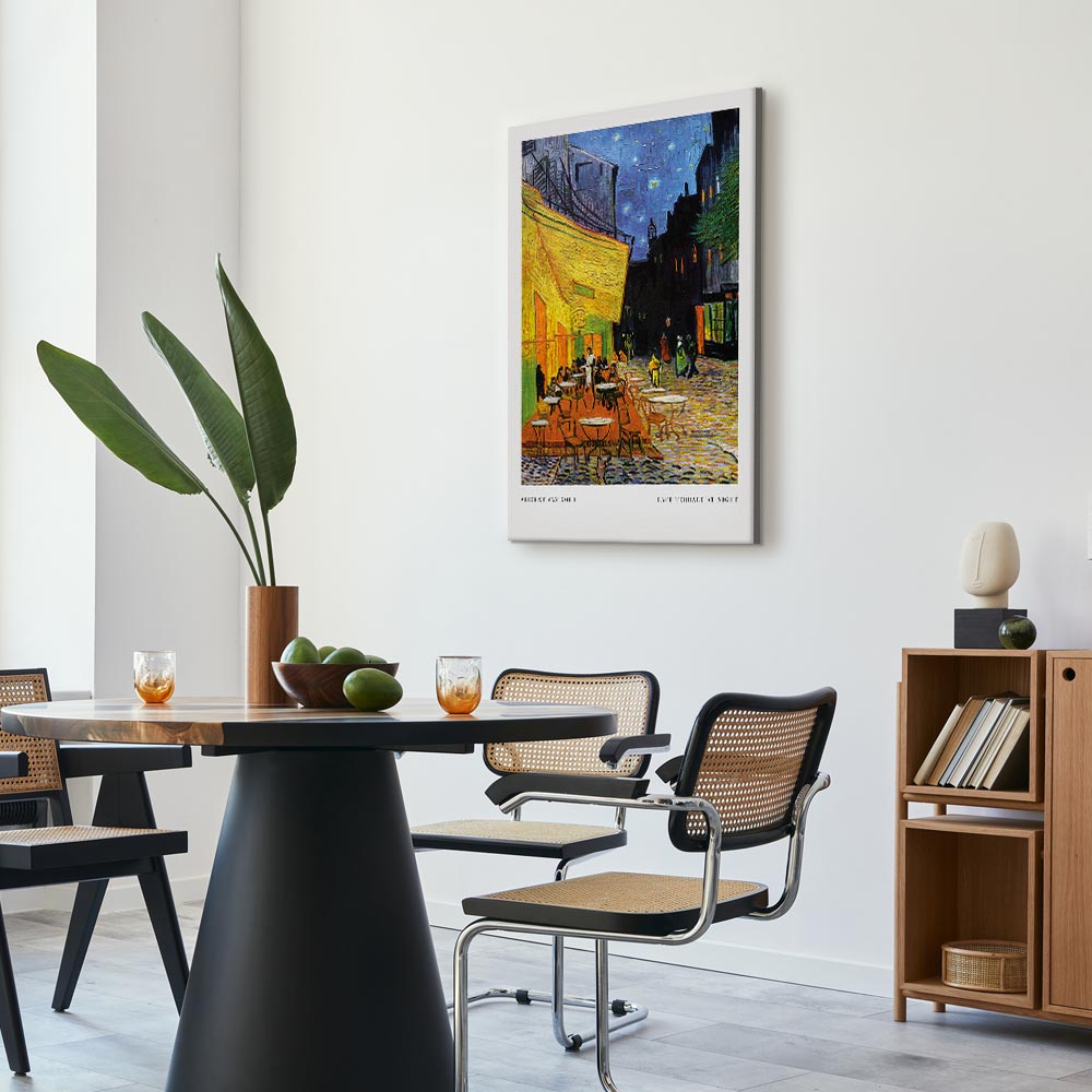 Colorful Night Cafe Street City Canvas Print