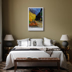 Colorful Night Cafe Street City Canvas Print