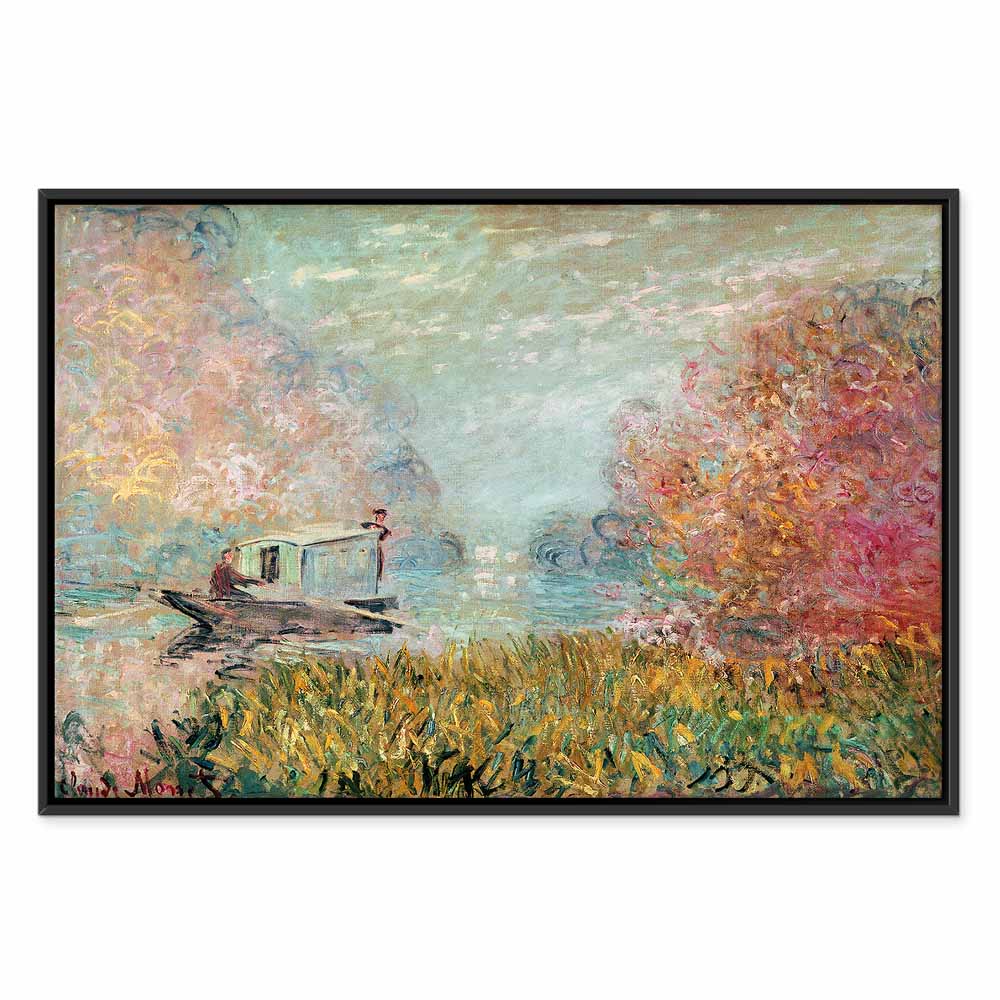 Monet Boat on the Seine Impressionist Canvas Print