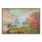 Monet Boat on the Seine Impressionist Canvas Print